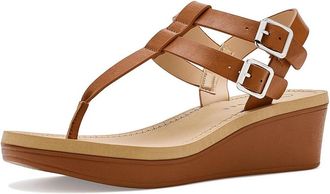 Journee Collection Bianca Womens Wedge Shoes Tan : 9.5 M, Faux Leather
