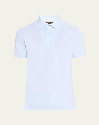 Loro Piana Mens Cotton Pique Polo Shirt