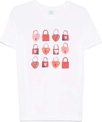 Paul Smith T-shirt Heart Padlock - Bianco