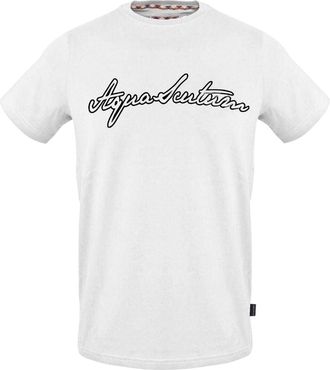 Aquascutum Heren-T-shirt met logo en ronde hals (Wit)
