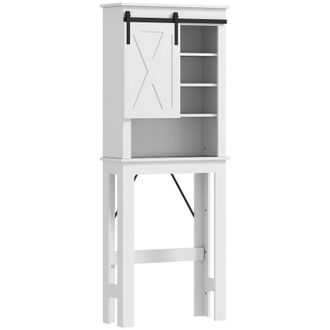 HOMCOM Mueble sobre inodoro 67x25x172 cm blanco
