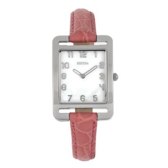 Bertha Sunglasses Womens Marisol Swiss MOP Leather-Band Watch - Coral Stainless Steel - One Size