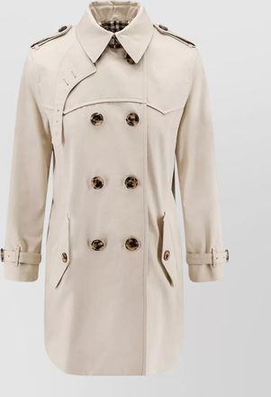 Burberry cotton trench coat straps buckles epaulettes
