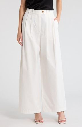 D&ocirc;en Lisa Wide Leg Cotton Pants in Salt at Nordstrom, Size 10