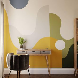 Superfresco Easy The Wave Yellow Print To Order 3m x 2.8m Mural