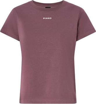 Pinko Basico T-shirt - Dames - T-shirts - Rood - XS - Katoen - Tops