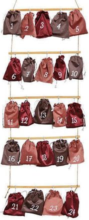 Global Interiors Adventskalender mit 24 Samt-S&auml;ckchen 32 x 100 cm