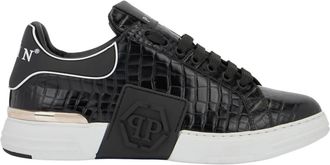 Philipp Plein Schoenen, unisex, Zwart, 46 EU, Leer, Phantom Kick$ Cocco
