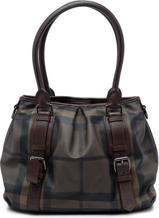 Burberry Pre-owned Burberry Small Smoke Check Coated Canvas Northfield Satchel Ladies ZEHBS8H8681SMHX0