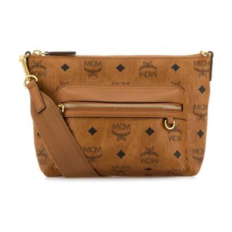 MCM Shoulder Bags, female, Brown, Size: ONE SIZE Canvas Crossbody Bag