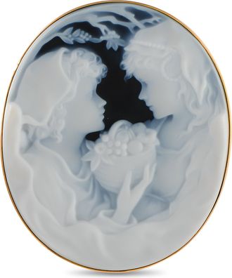 Luxury Bazaar 18K Yellow Gold Onyx Cameo Brooch MF07-041025