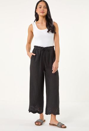 Roman Embroidered Hem Trouser