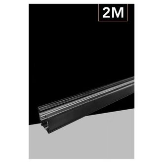 Trade Shop Trade Shop Traesio - Trade Shop - Binario Trifase Bianco Nero Da 2 Metri Sistema Di Illuminazione Faretto Gf016-2m - Negro