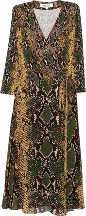 Diane Von F&uuml;rstenberg Irina Snake-print Wrap Midi Dress