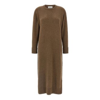 Be You Knitted Dresses, female, Brown, XS, Cashmere Midi Dress