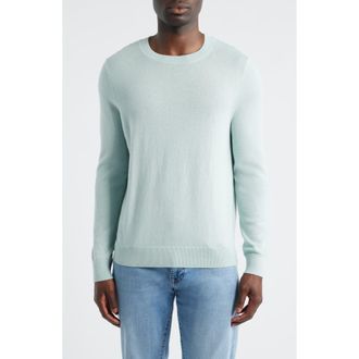 Nordstrom Crewneck Cotton & Cashmere Sweater in Green Mirror at Nordstrom, Size Xx-Large