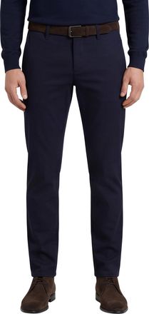 Alberto Broek effen donkerblauw slim fit katoen effen
