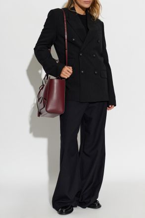 Ami Wool Blazer With Open Lapels, Womens, Black