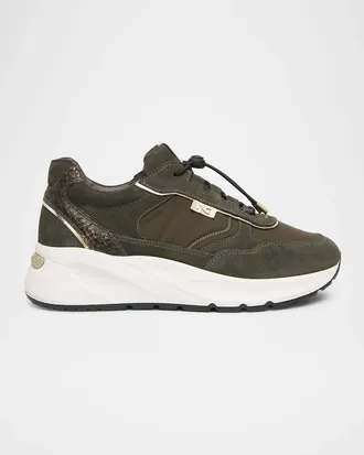Nero Giardini Bungee Drawcord Suede Sneakers