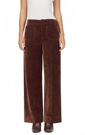 Dear John Denim Audrey Wide Leg Corduroy Pants In Shaved Chocolate