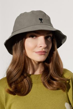 Ami Hat With Embroidered Logo, Unisex, Grey