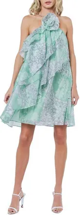 Ciebon Kaia Tiered Shift Dress in Green Multi at Nordstrom, Size X-Small