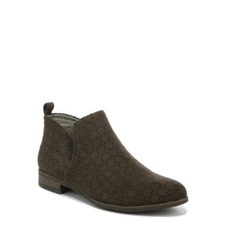 Dr. Scholls Shoes Womens Rate Ankle Boot, Olive Perforated Microfiber Suede, 3 UK