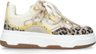 Steve Madden Womens Brouhaha Beige Sneakers Fabric - Size UK 5