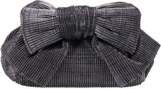 Nina Pleated Bow Clutch in Gunmetal at Nordstrom
