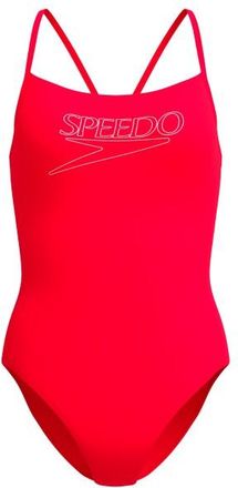 Speedo Endurance+ Logo Thin Strap One Piece Badeanzug f&uuml;r Damen | rot