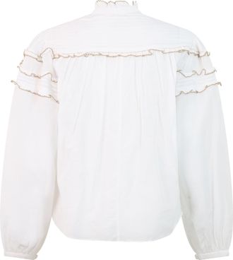 Isabel Marant Womens Blouse With Frills White Cotton Shirt