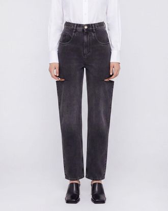 Maison Margiela Jeans wide leg a vita alta in denim di cotone