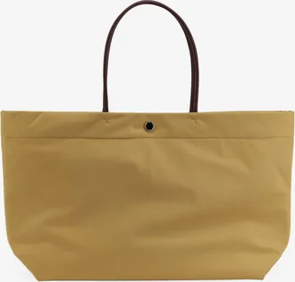 Tory Burch Womens Ella Twist Nylon Shoulder Bag Beige
