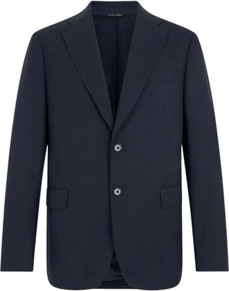 Brooks Brothers Travel Plain Twill Blazer - Heren - Blazers - Blauw - 3XL - Wol - Jassen