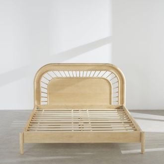 Maisons du monde Cama de madera de mango macizo de 160x200 cm