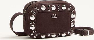 Valentino Garavani Borsa A Spalla Valentino Garavani Nellcôte In Suede Donna MARRONE UNI