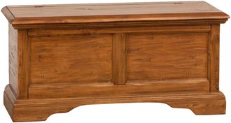 Biscottini International Biscottini - Ba&uacute;l De Estilo Country De Madera Maciza De Tilo Acabado Con Efecto Nogal L100 Xpr38xh48 Cm