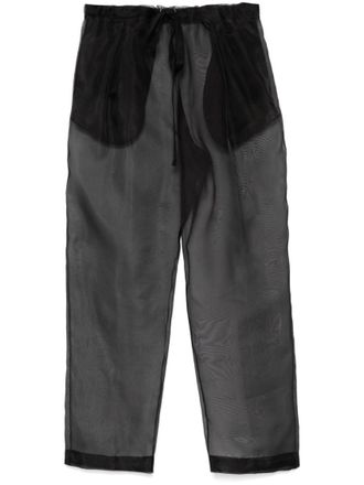 Khaite Black Trenton silk trousers