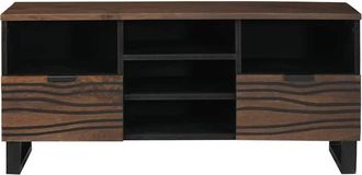 Berkfield Home TV Cabinet 100x33.5x46 cm in Solid & Engineered Wood in Brown