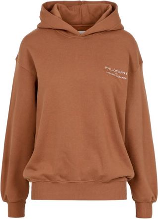 Philosophy di Lorenzo Serafini Geborduurd Logo Katoenen Hoodie - Dames - Hoodies - Bruin - S - Katoen - Hoodies & sweatvesten