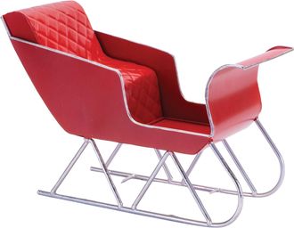 Melrose International Metal Holiday Sleigh Display (Set of 2) - Red, Silver