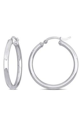 Delmar 10K Gold Hoop Earrings, 33mm in White Gold at Nordstrom Rack