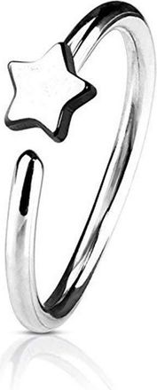 Generic Unisex Stainless Steel Nose Ring Non Piercing Clip-On Hoop Star Decor Jewellery Professional Processed Multicoloured