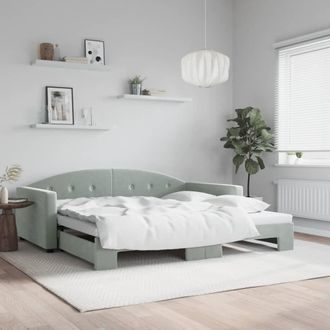vidaXL Sof&aacute; Cama Nido Terciopelo Gris Claro 100x200 Cm Vidaxl