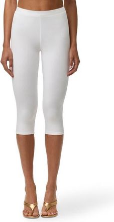 Naked Wardrobe Smooth Capri Leggings in White at Nordstrom, Size X-Large