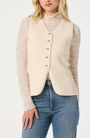 ASTR the Label Textured Longline V-Neck Vest in Off White at Nordstrom, Size X-Small