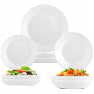 OEM Vajilla, Juego De 18 Piezas Para 6 Personas, Color Blanco