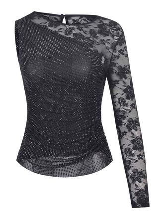 Self Portrait Top Made Of Mixed Polyester