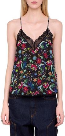 Zadig&Voltaire Christy Virgin Garden Print Camisole in Encre at Nordstrom, Size X-Small