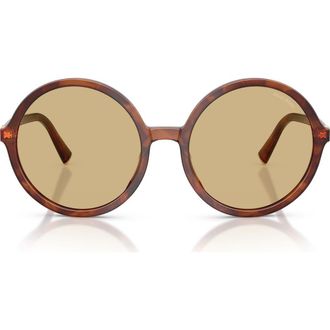 Miu Miu 59mm Gradient Round Sunglasses in Striped Tobacco /Yellow at Nordstrom